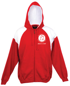 2024 Zone 16 Camp Hoodie Full Zip (Adult and Kids) - Red
