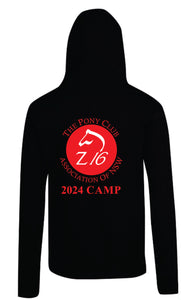 2024 Zone 16 Camp Hoodie Full Zip (Adult and Kids) - Black