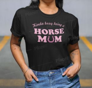 T-Shirt - Busy Horse Mum Pink Glitter