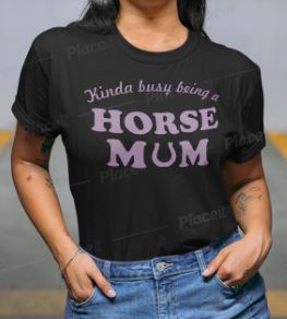 T-Shirt - Busy Horse Mum Purple Glitter