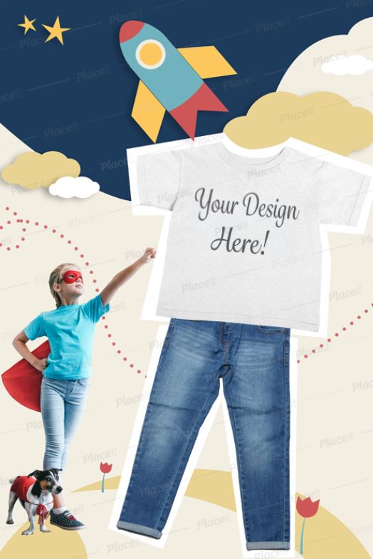 Kids White T-shirts- Heat Vinyl Transfer
